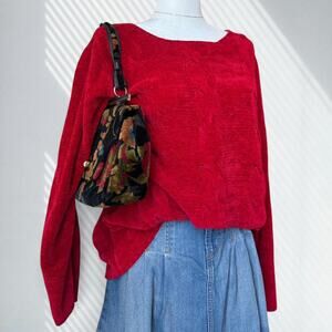 Vintage White Stag Red Knit Sweater